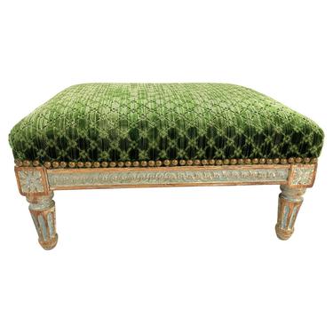 Neoclassical Louis XVI Style Upholstered Footstool Tabouret