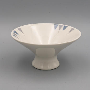 Ben Seibel Iroquois  Impromptu Pyramids Footed Dessert Bowl | Vintage Mid Century Modern Dinnerware Pedestal Berry Bowl 