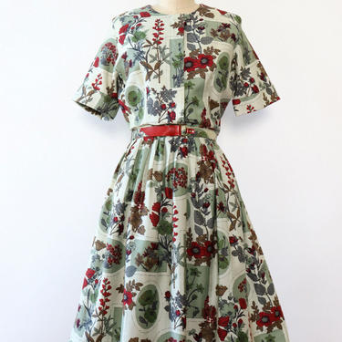 Poppy Moss Cotton Day Dress M-M/L
