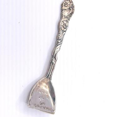 Vintage Nils Johan ALP 2-3/8 inch Silver plate Shovel Shaped Salt Cellar Spoon- Miniature 