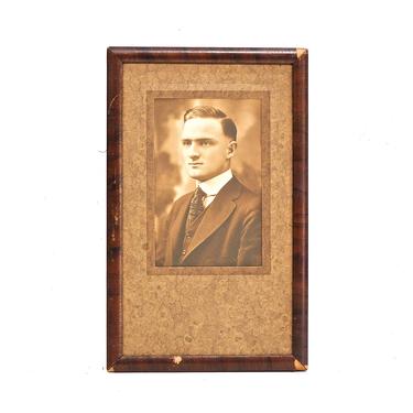 ANTIQUE: Old Photograph Wood Frame - Wall Frame - Man Photograph - SKU Wall-24 25-00017003 