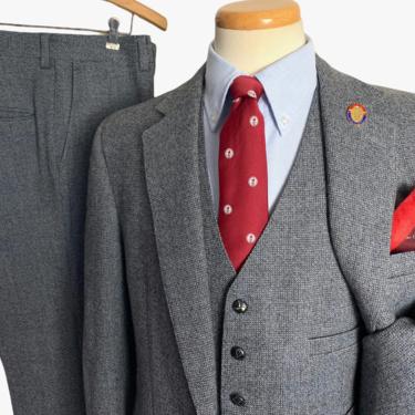 Vintage BOTANY 500 Wool TWEED 3pc Suit ~ 40 R ~ vest / waistcoat ~ pants / jacket / sport coat ~ Preppy / Ivy Style / Trad ~ Donegal 