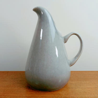 Vintage Steubenville Russel Wright Water Pitcher | American Modern | Granite Grey Gray | 1940s 1950s 