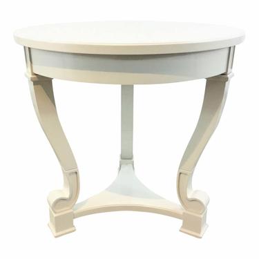 Arteriors Transitional White Lacquer Finished Wood End Table
