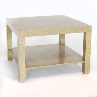 Baker Style Parsons End Table with Eggshell Finish