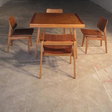 Jens Risom wood dining set. 