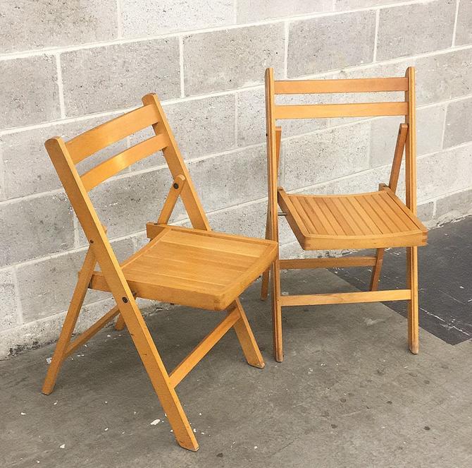 Vintage Folding Chair Retro 1960s Mid, Vintage Wooden Folding Chairs Made In Romania