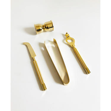 Mid Century Gold Plated Bar Tool Set by Georges Briard 