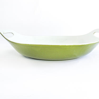 Vintage Midcentury Green Enamelware Pan / Paella Pan / Wok 