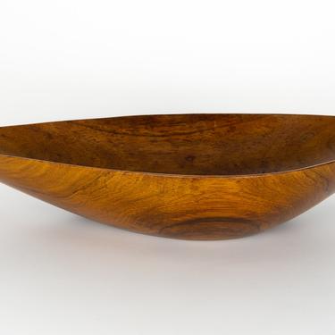 Emil Milan Emilan Carved Honduran Rosewood Leaf Dish Bowl - mcm by ModernHill