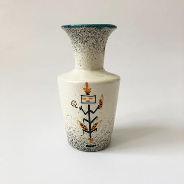 Vintage Figurative Pueblo Pottery Vase 