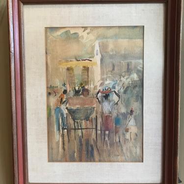Frank Boyd, Chicago  Artist-  Impressionist Watercolor &#8221; Saunders Bell&#8221; 1960s
