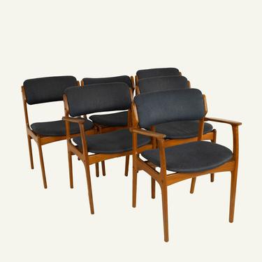 Erik Buch Mid Century Danish Teak Dining Chairs - Set of 6 - mcm 