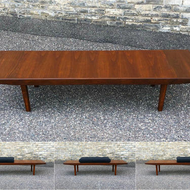 Long Low Walnut Bench-coffee Table 
