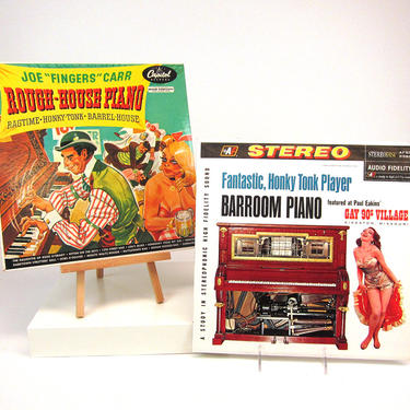 1960s Honky tonk piano LP record albums - Joe Fingers Carr and Barroom Piano - 1950s 1960s 
