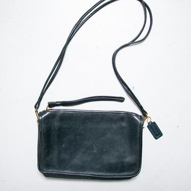 COACH Purse Black Leather Shoulder Bag Talon Zip 70s 