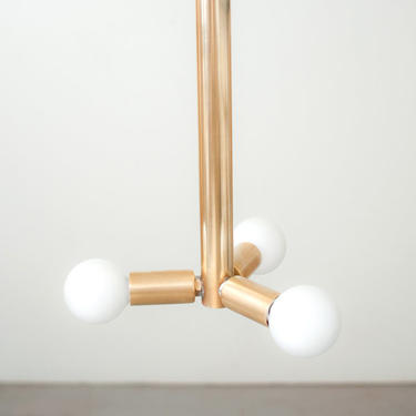 3 Bulb Brass Hanging Pendant Light 