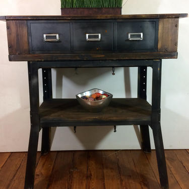 Industrial furniture, entryway console 