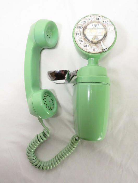 Vtg Seafoam Green Space Saver Rotary Dial Telephone Wall Mount Retro Mid Century From Urban Rummage Of Seattle Wa Attic - Vintage Green Rotary Wall Phone Holder