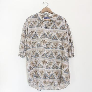 Silk Nature Pattern 90s Shirt 