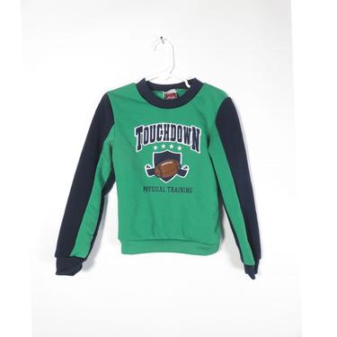 Vintage 90s Kids Touchdown Football Crewneck Sweatshirt Size 4S 