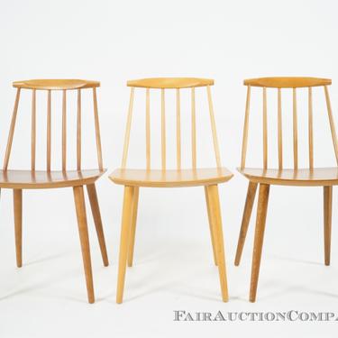 Lot of 3 Folke Palsson J77 Chairs for FDB Mbler