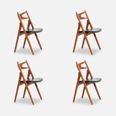 Hans J. Wegner &quot;Sawbuck&quot; CH-29 Dining Chairs for Carl Hansen & Søn