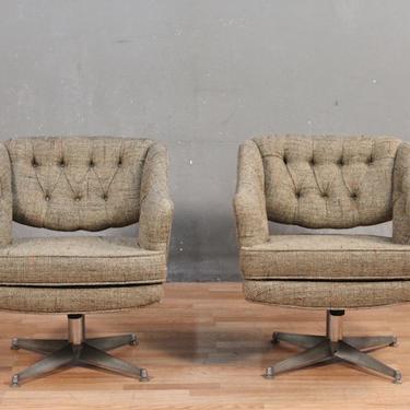 Mid Century Tweed Swivel Accent Chair – ONLINE ONLY