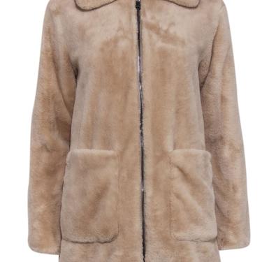 Bernardo - Beige Faux Fur Zip-Up Coat Sz XS