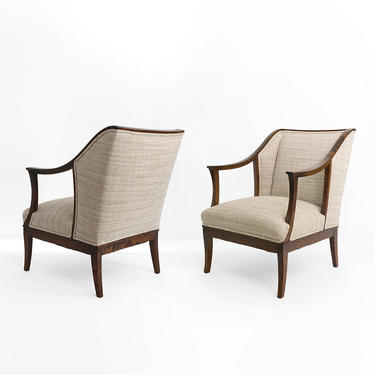 Swedish armchairs in stained solid birch, by SFM Bodafors, circa 1930