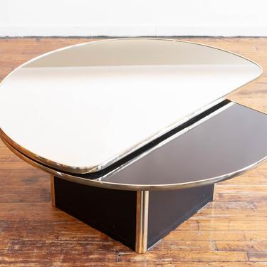 1970's Postmodern Mirrored Round Coffee Table 
