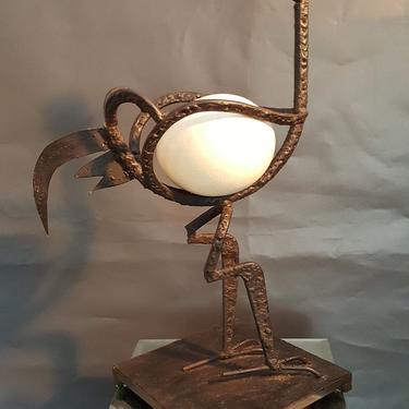 Metal Welded Abstract Bird Sculpture of Rebar Steel 