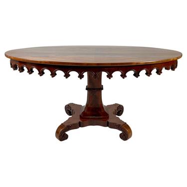 Oval William IV Mahogany Gothic Revival Center or Dining Table
