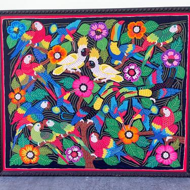 Handmade Tropical Bird Tapestry