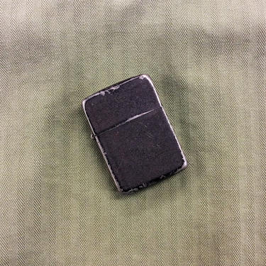Vintage 1940s WWII Black Crackle Zippo Lighter Case with Insert 