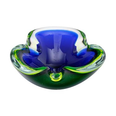 Murano Glass Blue and Green Bowl
