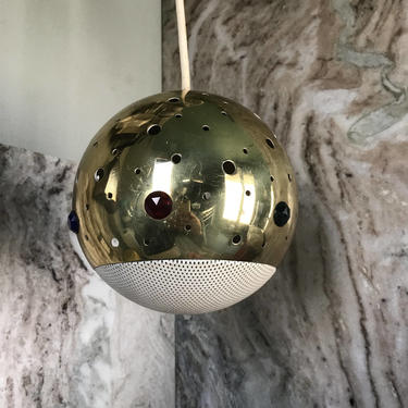 EyeBall Brass Jeweled Pendant Light 