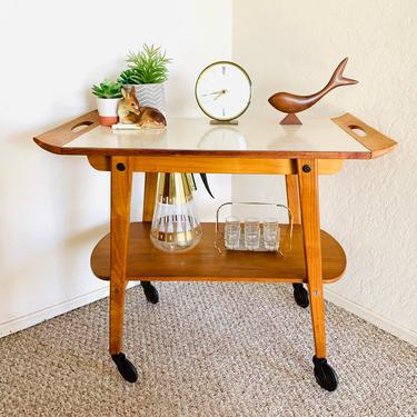 Mid Century Teak Bar Cart Tea Trolley Dry Bar 50s 60s 