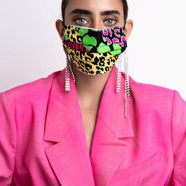 RAINBOW face masks, cheetah print face masks, cotton face masks, unisex face masks, washable mask made usa 