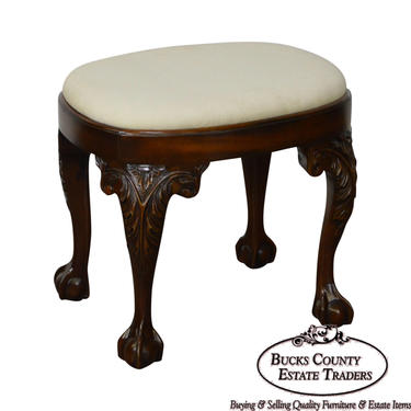 Chippendale Style Mahogany Ball &amp; Claw Foot Stool 