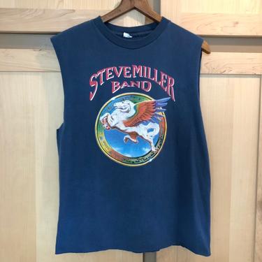Steve Miller Band Shirt- Vintage Tour Tee- Pegasus- Sleeveless TShirt- Oversized Tee- Band T Shirt- Vintage TShirts- Band Tee 