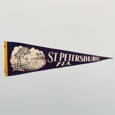 Vintage St. Petersburg Florida Souvenir Pennant 