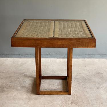 2 in 1 Mahogany and Woven Cord Dining & Coffee Table
