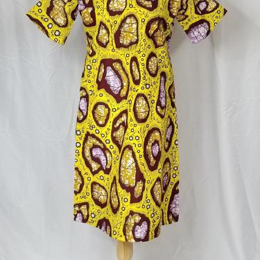 BELLA Ankara shift dress (Yellow rocky) 
