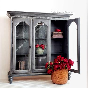 Painted Furniture Painted Hutch Bookcase Rustic Display Cabinet Hutch 
