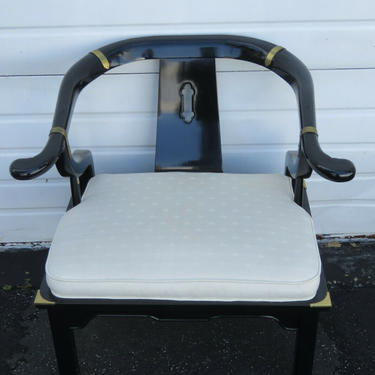 Hollywood Regency Mid Century Painted Black Side Chair by Century 1578