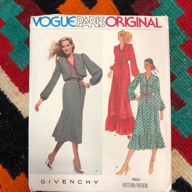 1970s 1980s UNCUT vintage Vogue Paris original sewing pattern dress vest maxi midi boho 