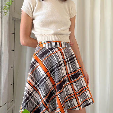 70s Plaid Mini Skirt