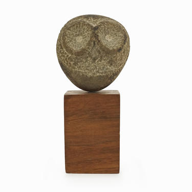 Modernist Stone Owl Sculpture Mid Century Modern 