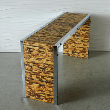 HA-17060 Burnt Bamboo and Chrome Console Table